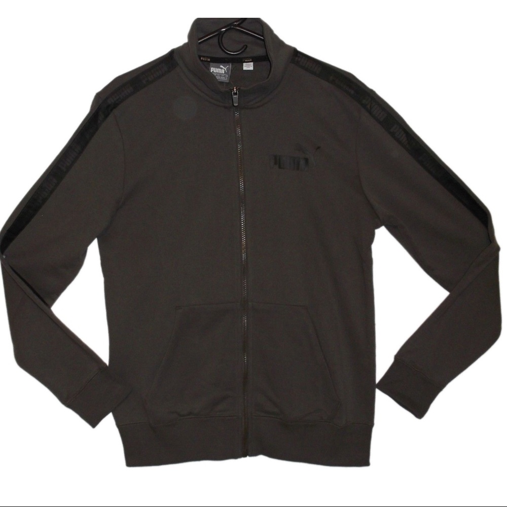 Puma Men's Full Front Zipper Dk Olive Sweat Shirt
